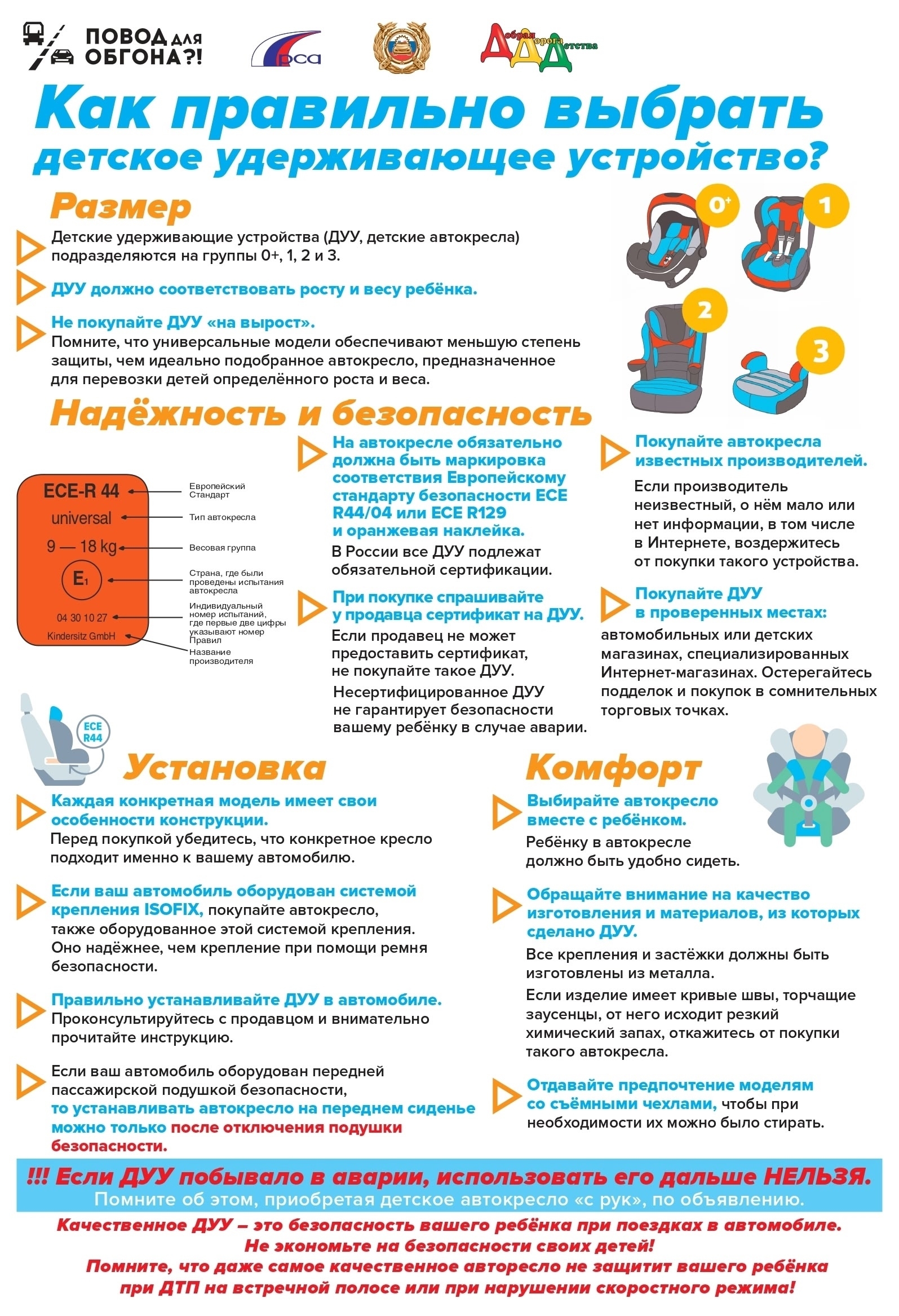 как правильно выбрать удерживающее кресло